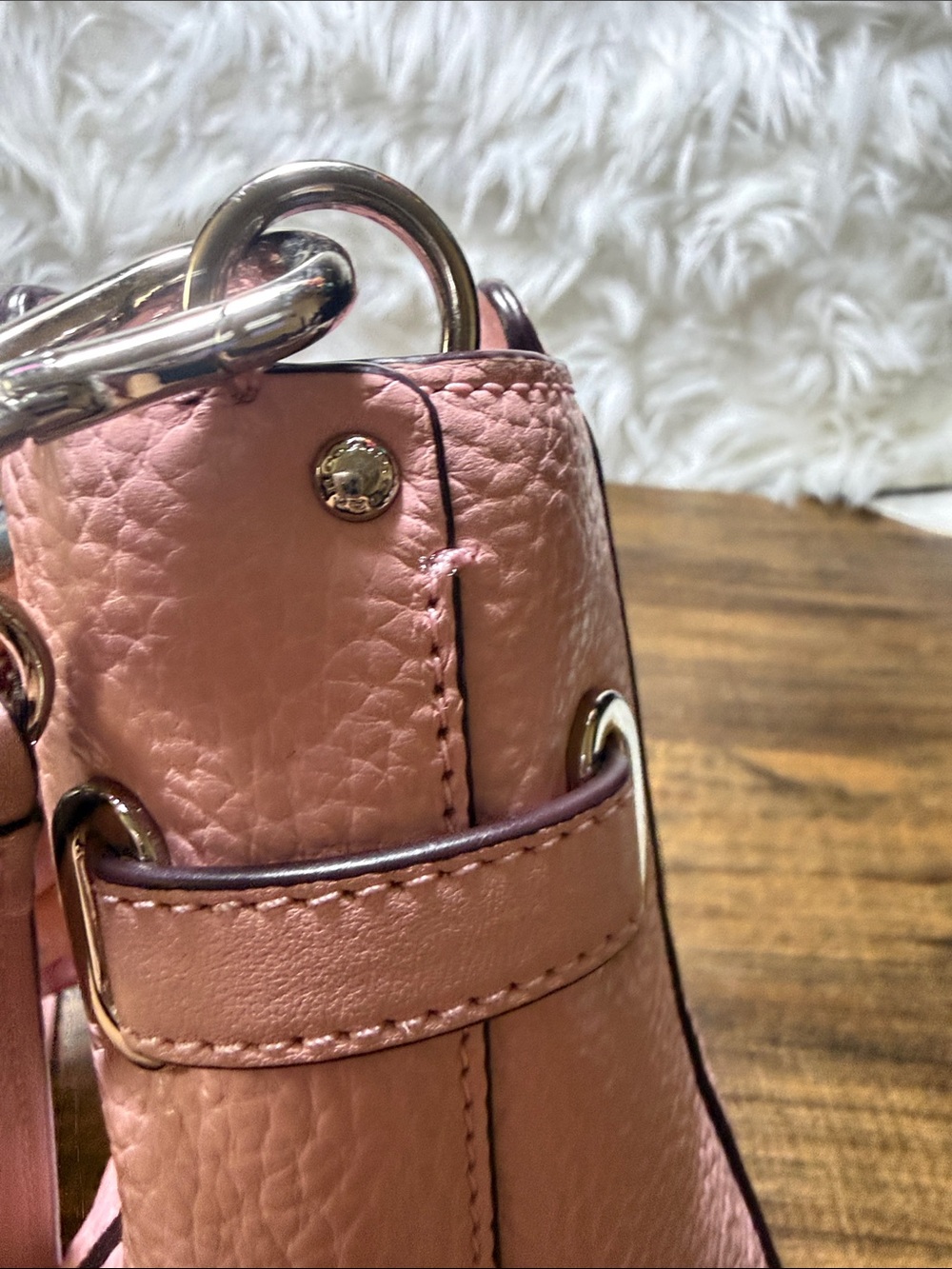 COACH Pink Pebbled Leather Mini Satchel - Picture 7 of 10